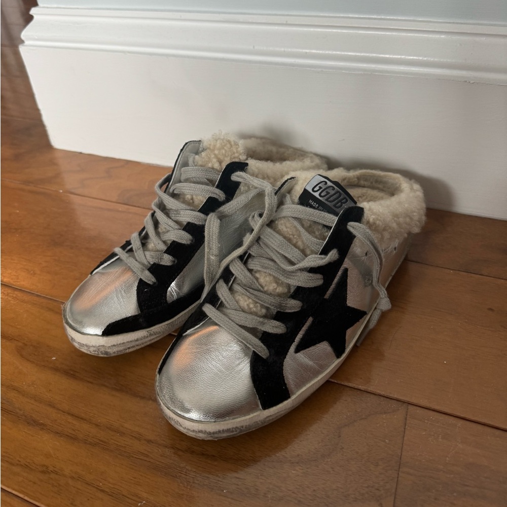 Golden goose fur lined sneakers